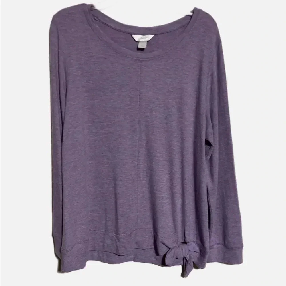 CJ BANKS LONG SLEEVE BLOUSE WITH BOW AT BOTTOM